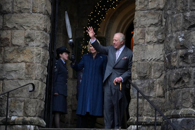 The King and Queen during a visit to Cyfarthfa Castle in Merthyr Tydfil, South Wales