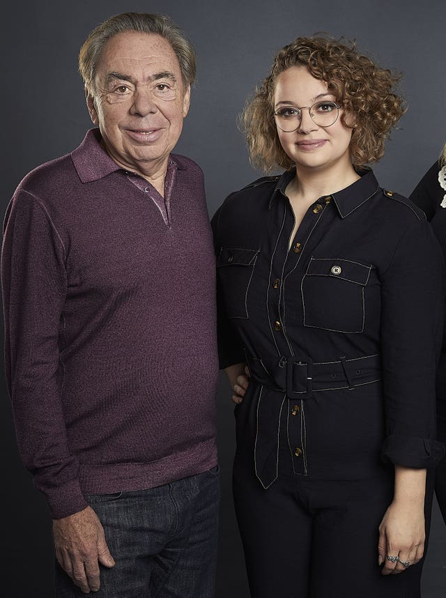 Andrew Lloyd Webber with actress Carrie-Hope Fletcher, who starred as Cinderella