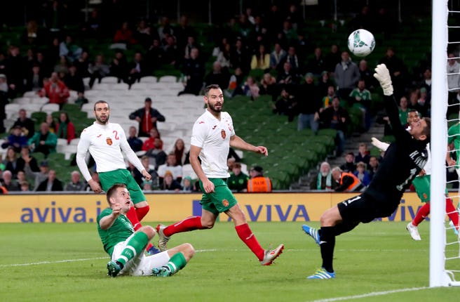 James Collins scores his first goal for the Republic of Ireland