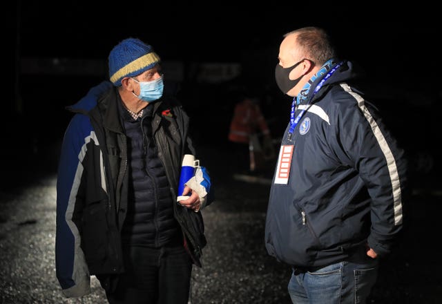 Wycome fan John Jones (left) was pleased to be able to watch his side live again