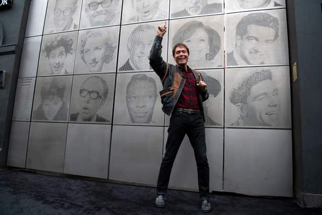 Sir Cliff Richard during the unveiling of the Wall Of Fame