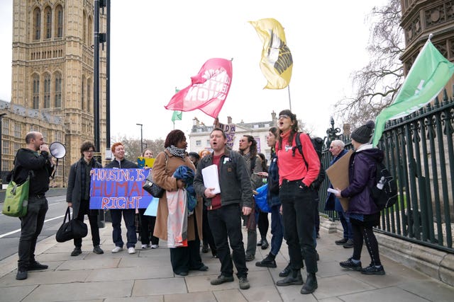 Private renters from across England gather in Westminster