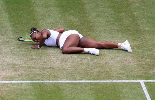 Serena Williams took a tumble on Centre Court