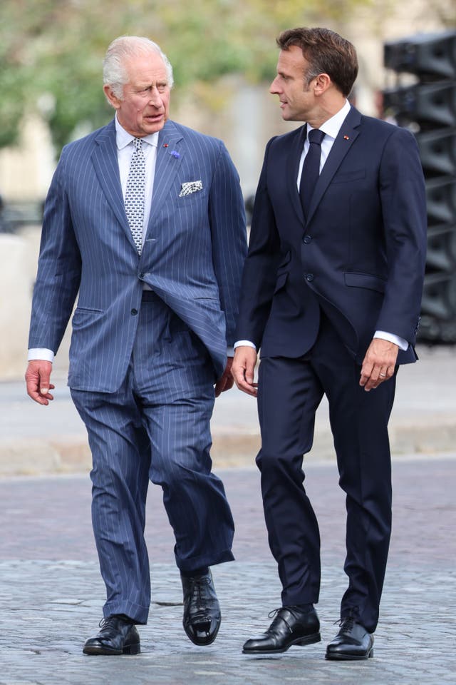 Charles and French President Emmanuel Macron