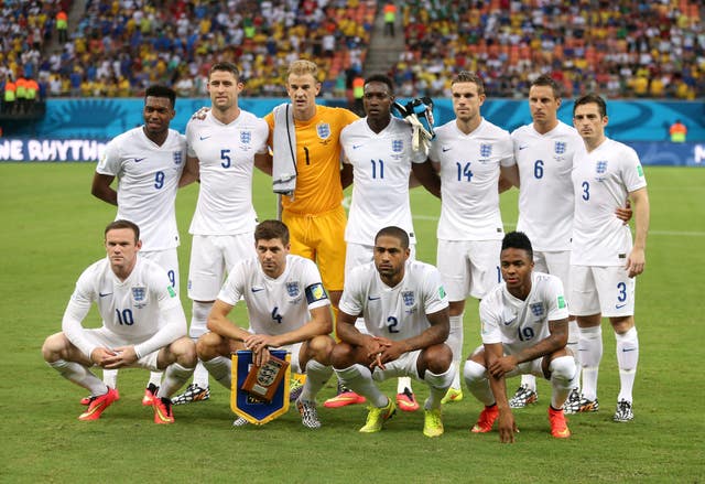 England's starting line-up against Italy in 2014