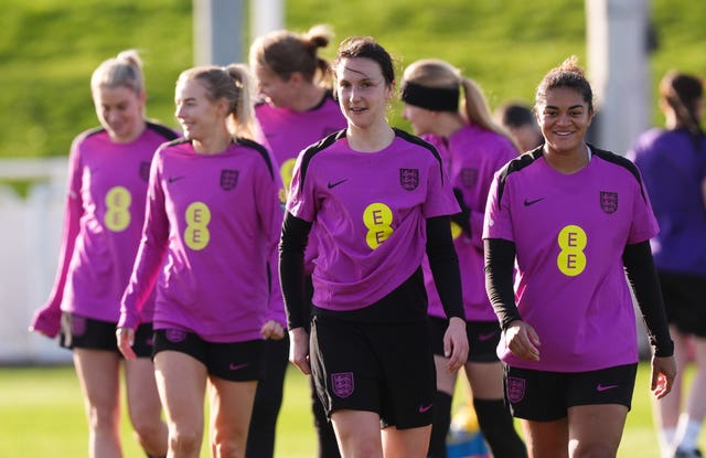 England's players in training on Tuesday