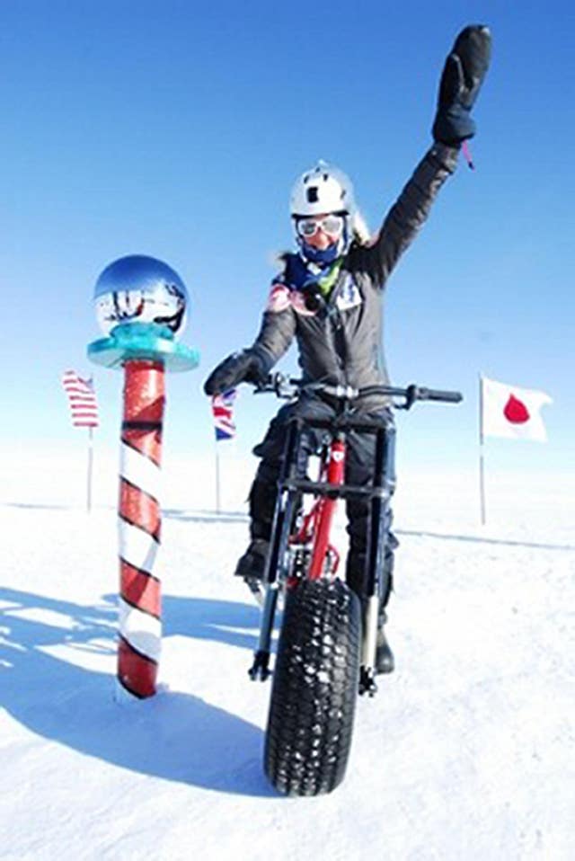 Helen Skelton completed a gruelling 500 mile expedition across Antarctica on the special bike (Mike Carling/Comic Relief/PA)