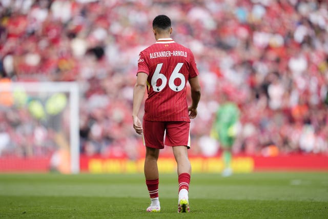 Trent Alexander-Arnold on the Anfield pitch