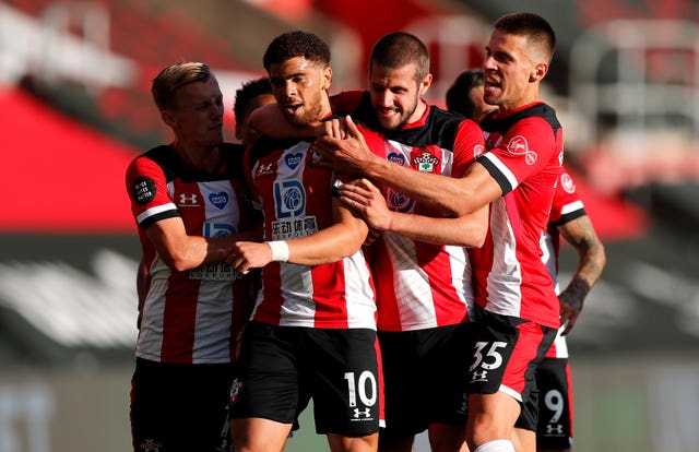 Che Adams (centre) scored the only goal as City suffered a surprise loss at Southampton at the weekend