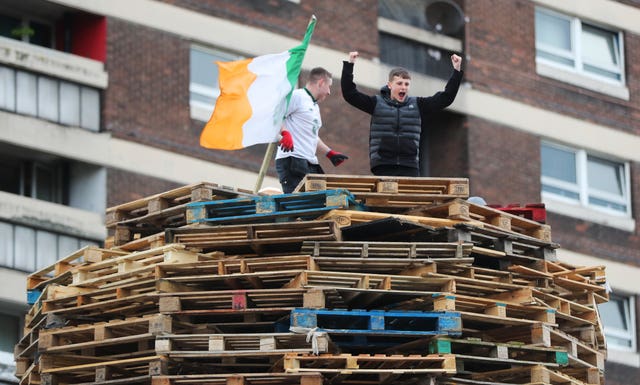 Bonfire in north Belfast