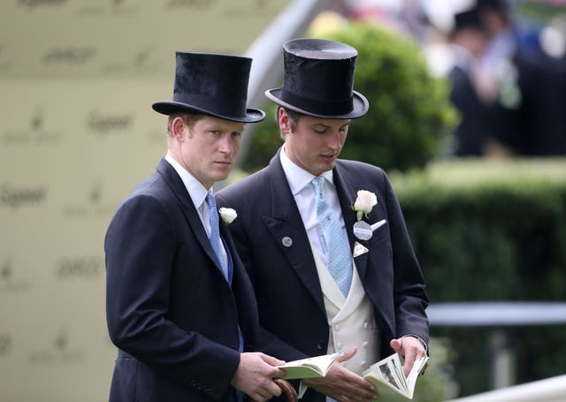 Prince Harry and Jake Warren at Ascot (Steve Parsons/PA)