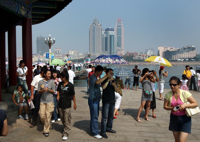 People walking in Qingdao, China