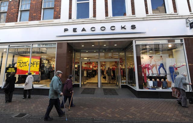 A Peacocks store front