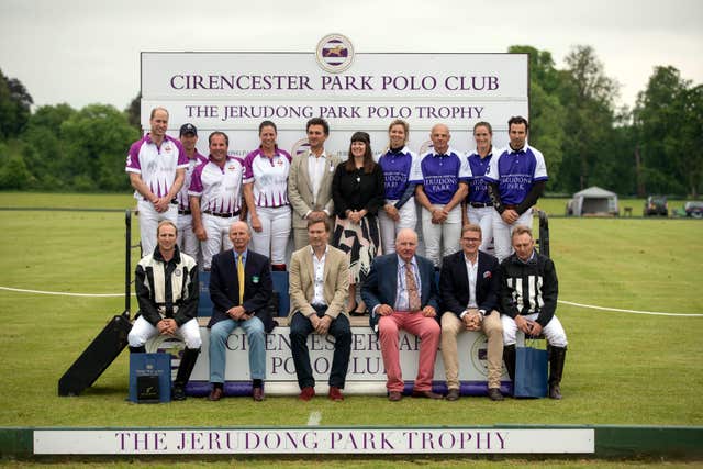 The Duke of Cambridge, far left, back row, after the match (Steve Parsons/PA)