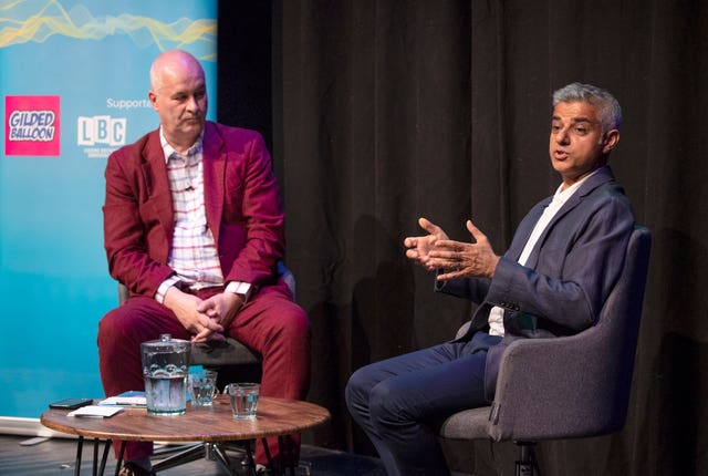 Mayor of London Sadiq Khan being interviewed by Iain Dale