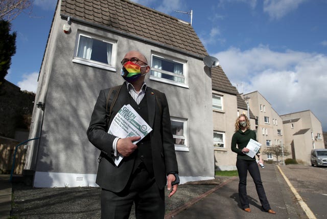 Patrick Harvie and Lorna Slater campaigning