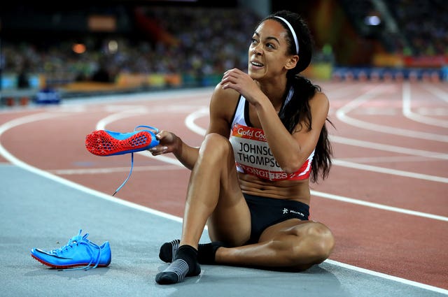 Katarina Johnson-Thompson was third overnight in the women's heptathlon at the Commonwealth Games