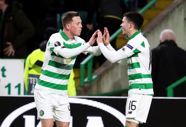 Lewis Morgan (right) filled in for Odsonne Edouard and set Celtic up for historic Euro win 