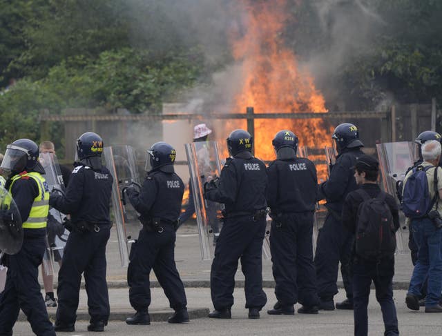 Police at a riot