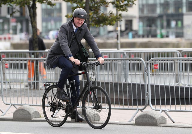 Jim O’Callaghan on a bike