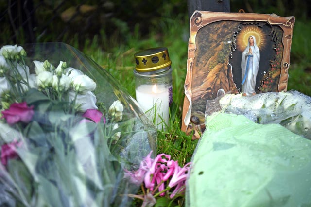 Floral tributes left on Eastern Avenue, Grays