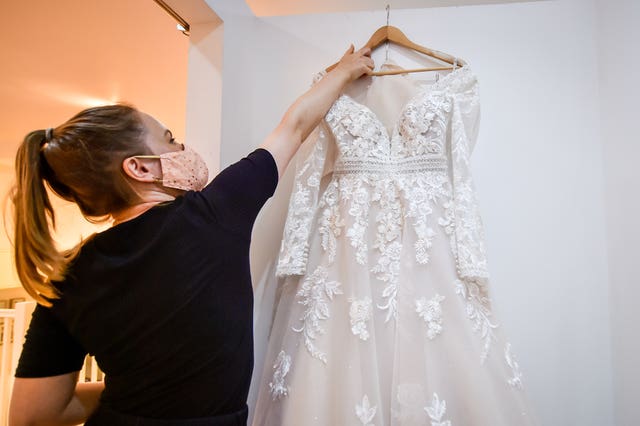 A wedding dress is quarantined after being tried on