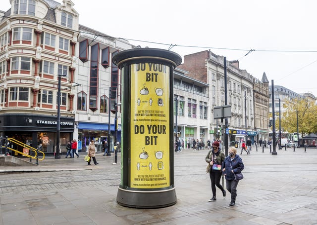 Shoppers in Manchester on Saturday afternoon 