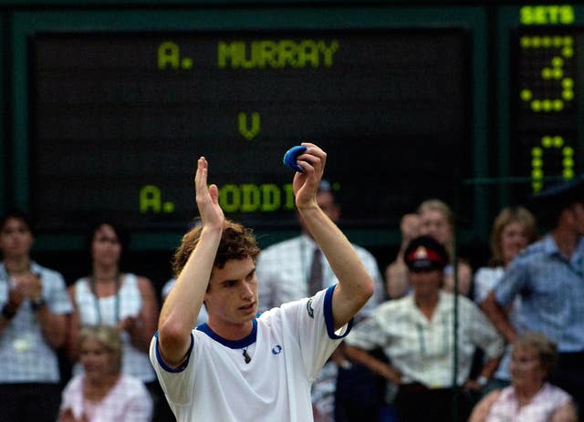 Andy Murray burst onto the scene with a straight-sets victory over Andy Roddick at Wimbledon in 2006