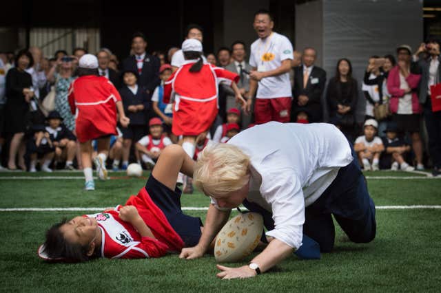 Boris Johnson tried his hand at rugby in Japan in 2015