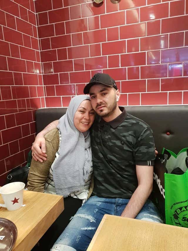 Takieddine Boudhane with his mother