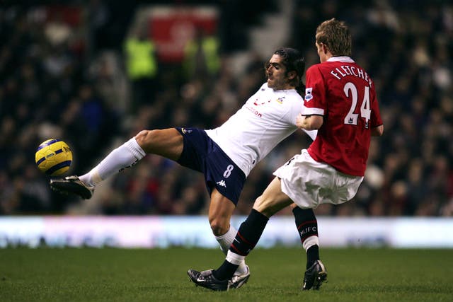 Tottenham’s Pedro Mendes was denied a goal against Manchester United in 2005