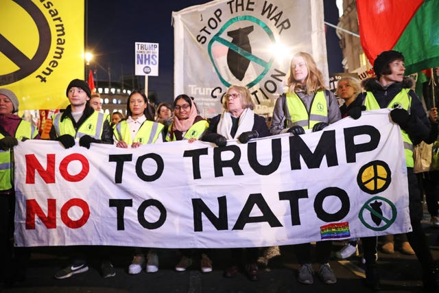 Protesters in Trafalgar Square, London