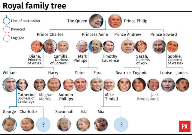 Royal family tree. (PA Graphics)