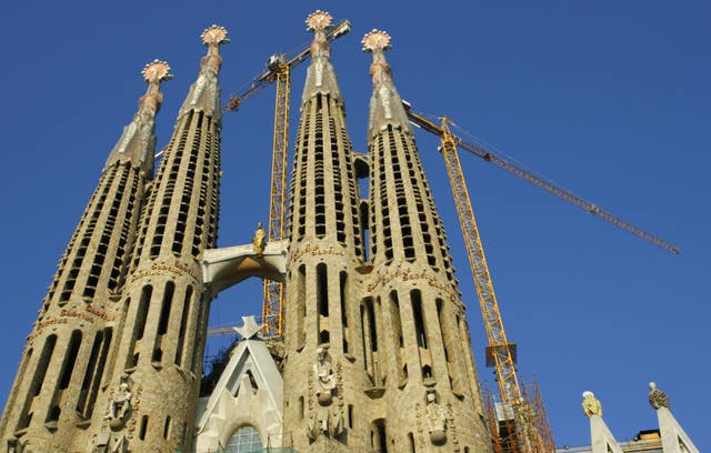 Construction work at Barcelona’s famous Sagrada Familia cathedral