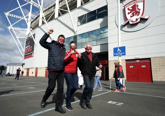 Middlesbrough supporters were pleased to be back at the Riverside Stadium