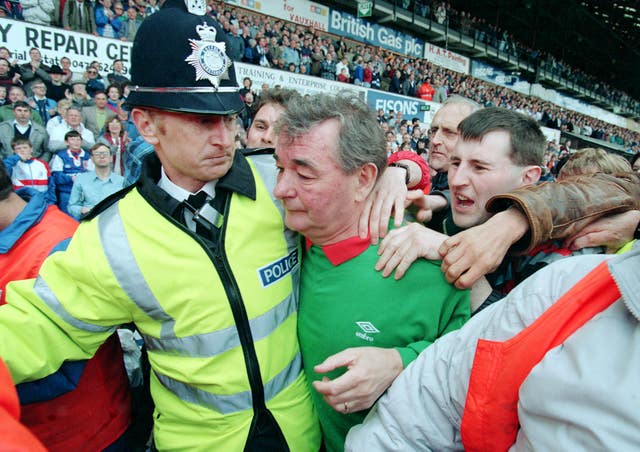 Brian Clough is besieged by fans