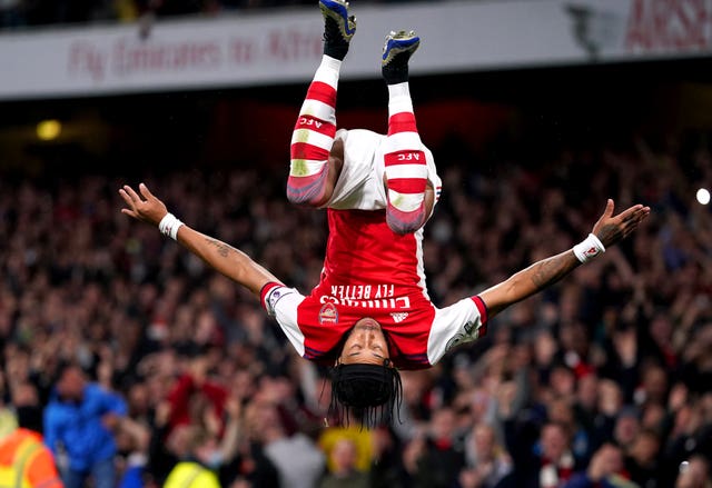 Pierre-Emerick Aubameyang celebrates
