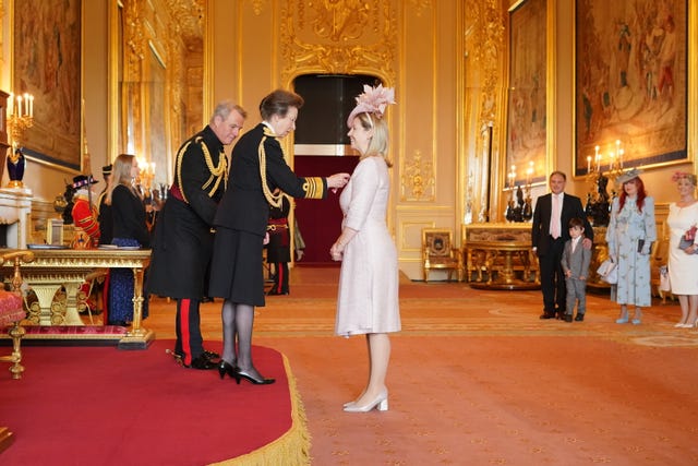 Andrea Jenkyns being made a dame by the Princess Royal