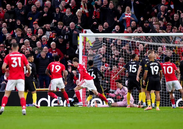 Nicolo Savona celebrates the opening goal