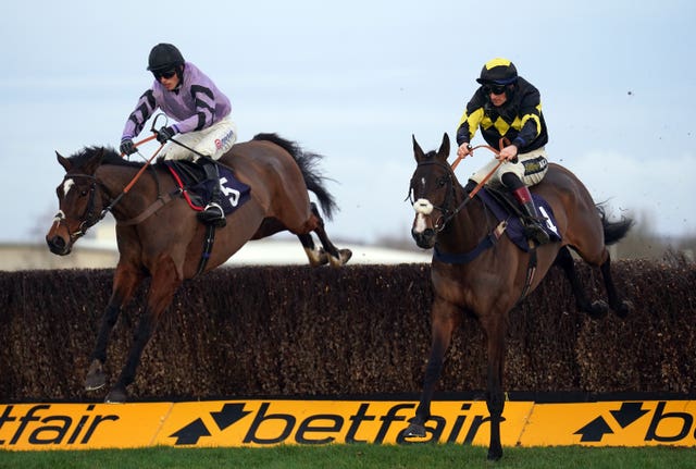 Rock My Way (right) was runner-up in the National Hunt Chase