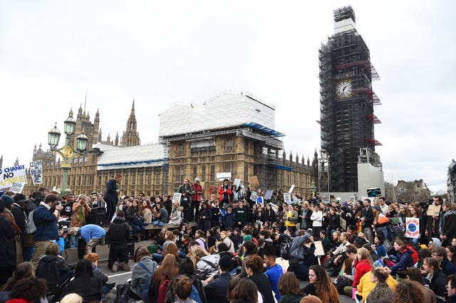 Students take part in a global school strike for climate change