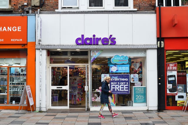 Store front of a Claire's branch in London