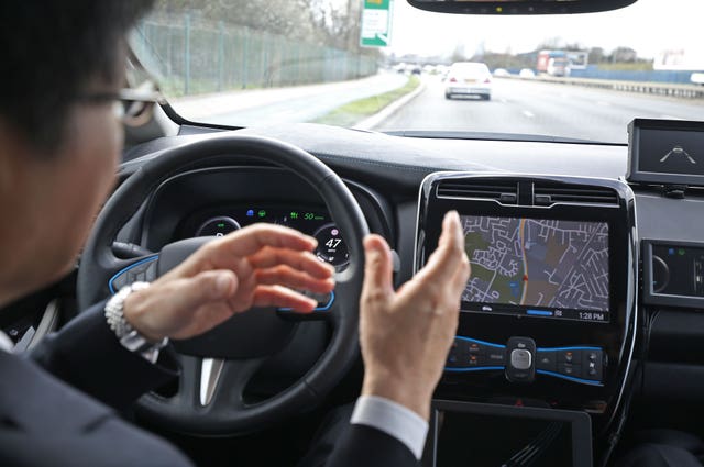 A Nissan driverless car demonstration
