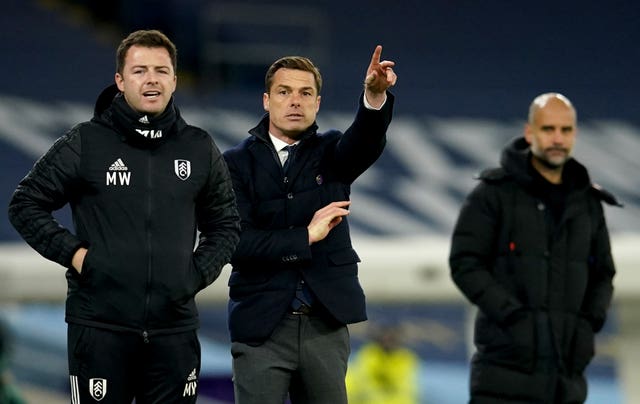 Fulham manager Scott Parker, centre, was pleased with his side's spirit 