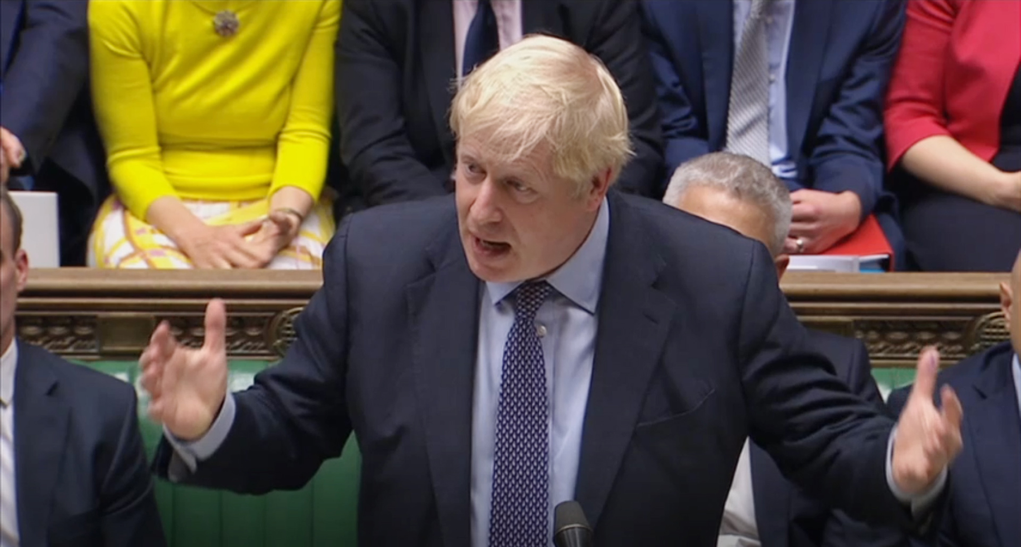 Boris Johnson threatens a new election if lawmakers delay Brexit action