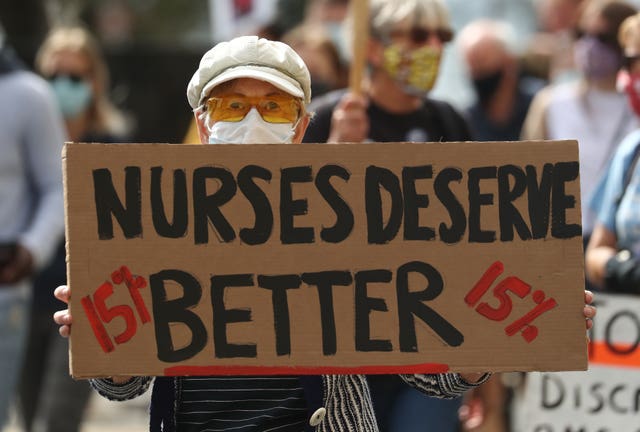 NHS worker protests