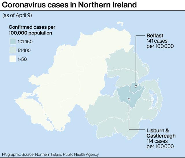 Coronavirus cases in Northern Ireland