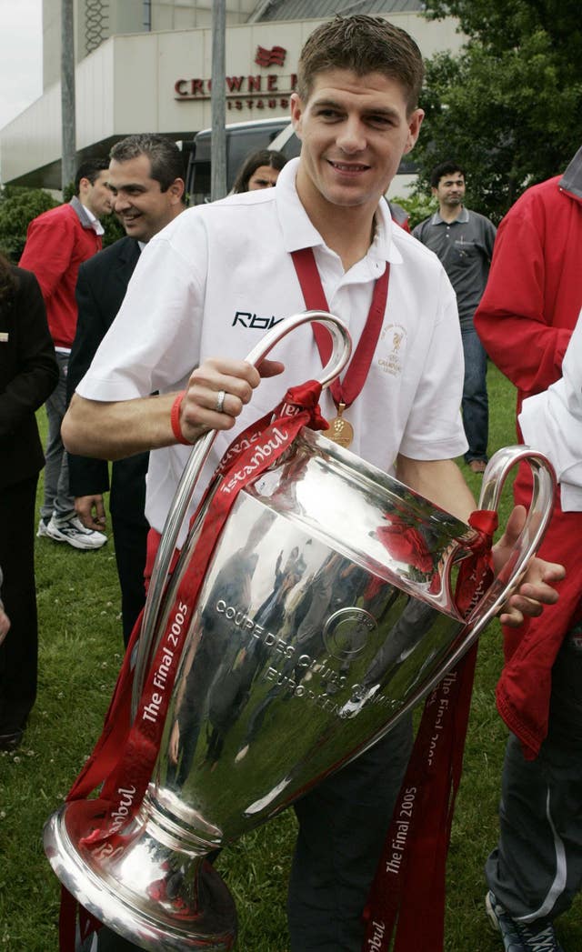 Steven Gerrard lifted the Champions League trophy after a famous night in Istanbul