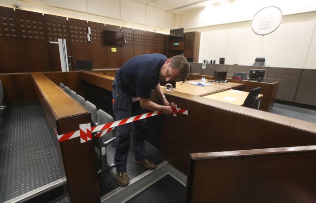 Social distancing in court room