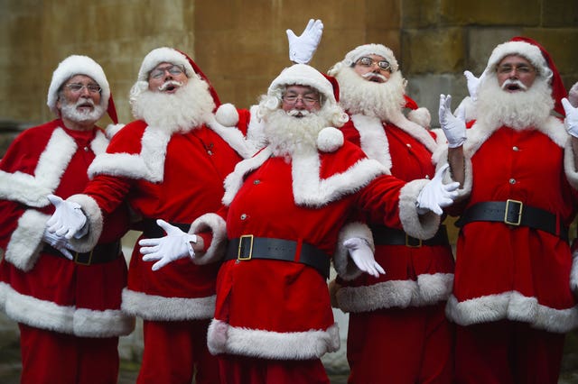 Father Christmas performers during the 23rd annual Santa School at Southwark Cathedral